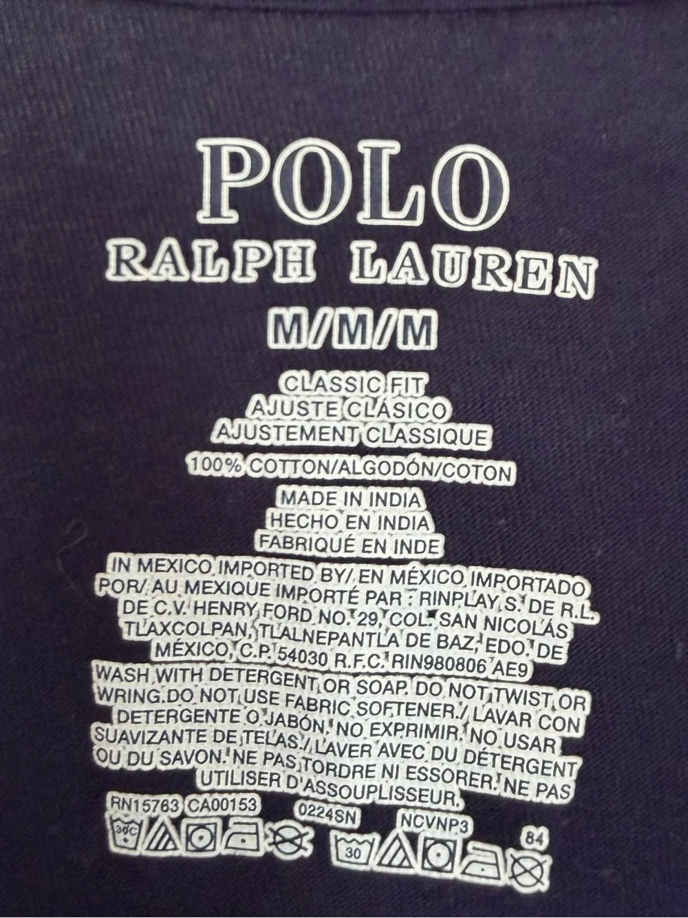 Polo by Ralph Lauren Navy V-Neck Short Sleeve Tee P23